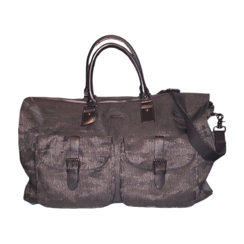 HOOK & ALBERT | Garment Weekender Camo Print Canvas Duffel Garment Bag Carry-On